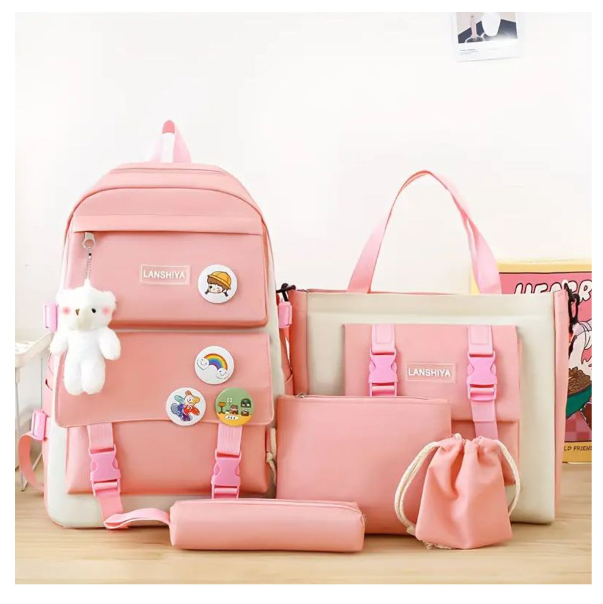 Maleta Mochila Combo Coreano 5 en 1