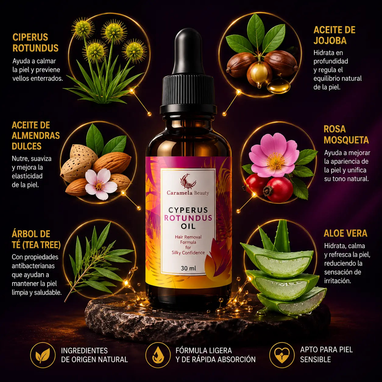 Aceite Premium Cyperus Removedor de Vello