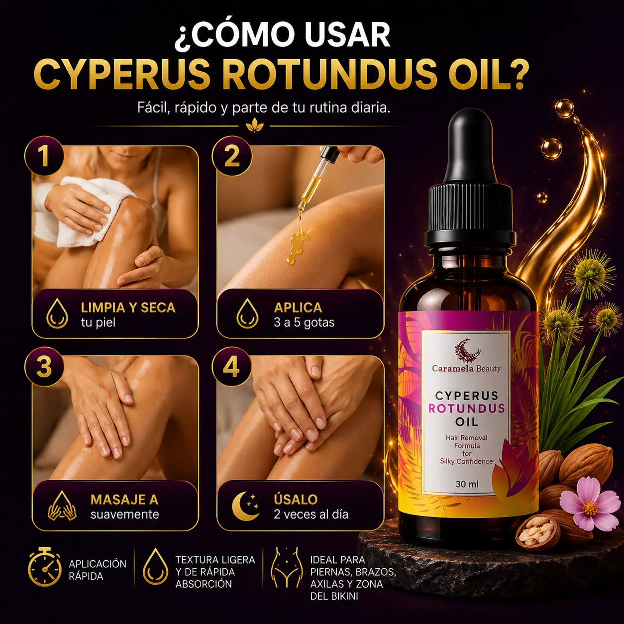 Aceite Premium Cyperus Removedor de Vello