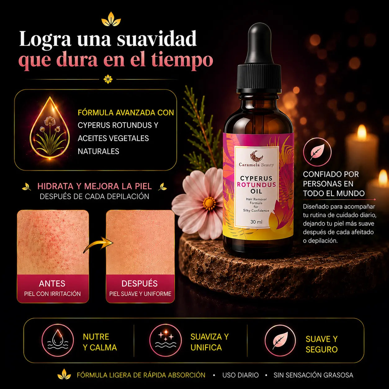 Aceite Premium Cyperus Removedor de Vello