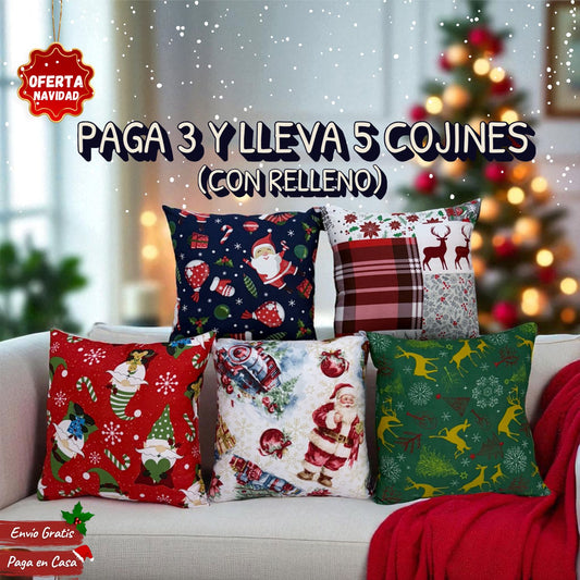 Mágico Set x 5 cojines de navidad