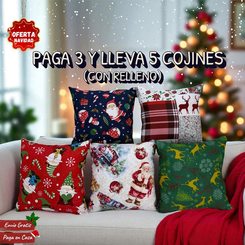 Mágico Set x 5 cojines de navidad